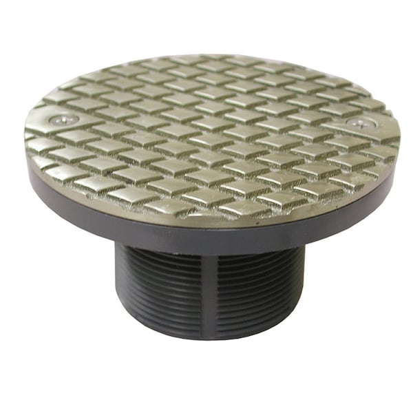 Jones Stephens 3in. Heavy Duty PVC Cleanout Spud with 6in. Polished Brass Round Cover D59904 - main